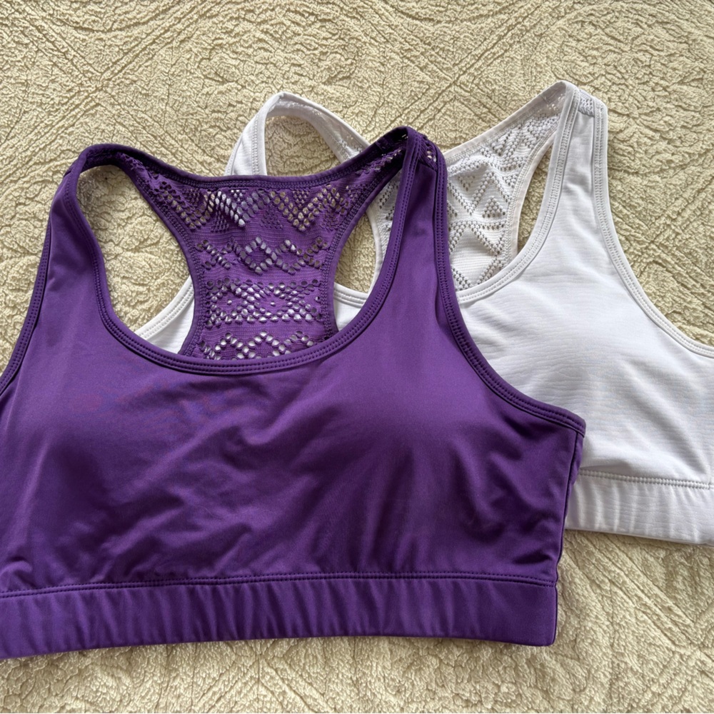 ZYIA Purple and White Bomber Bra